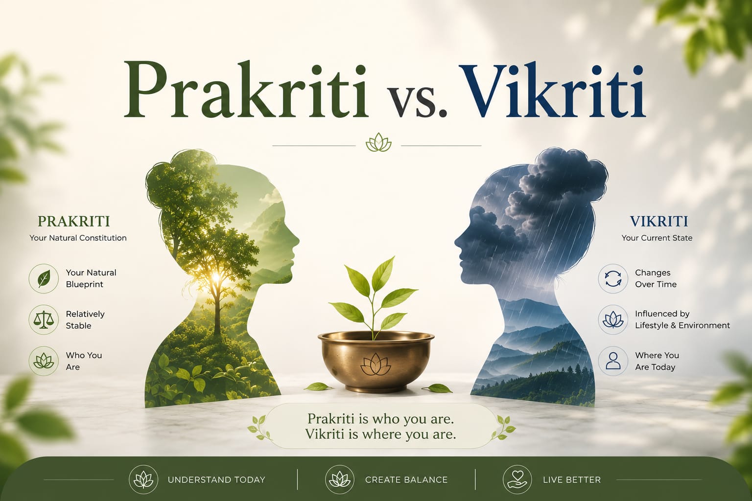 Prakriti vs. Vikriti: Understanding Your Ayurvedic Constitution